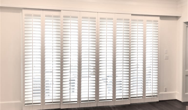 Interior Shutters The Ultimate Patio Door Window Treatment In San Antonio Sunburst Patio Door Window Treatment, Sliding Patio Doors San Antonio