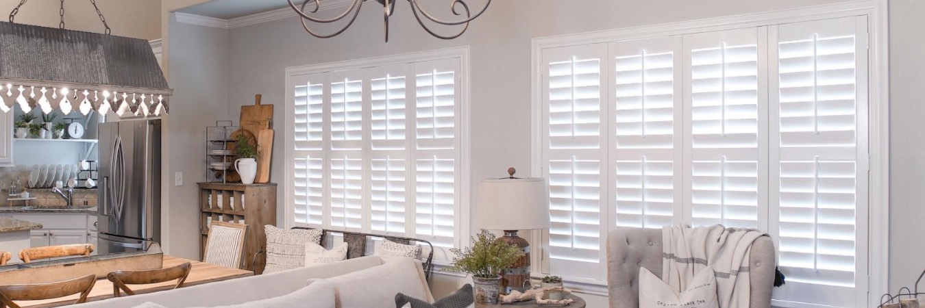 Plantation shutters in Timberwood Park kitchen