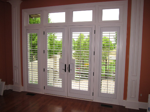 Entryway Sidelight Shutters Sunburst San Antonio Entryway Sidelight Shutters, Patio Door With Sidelights And Blinds