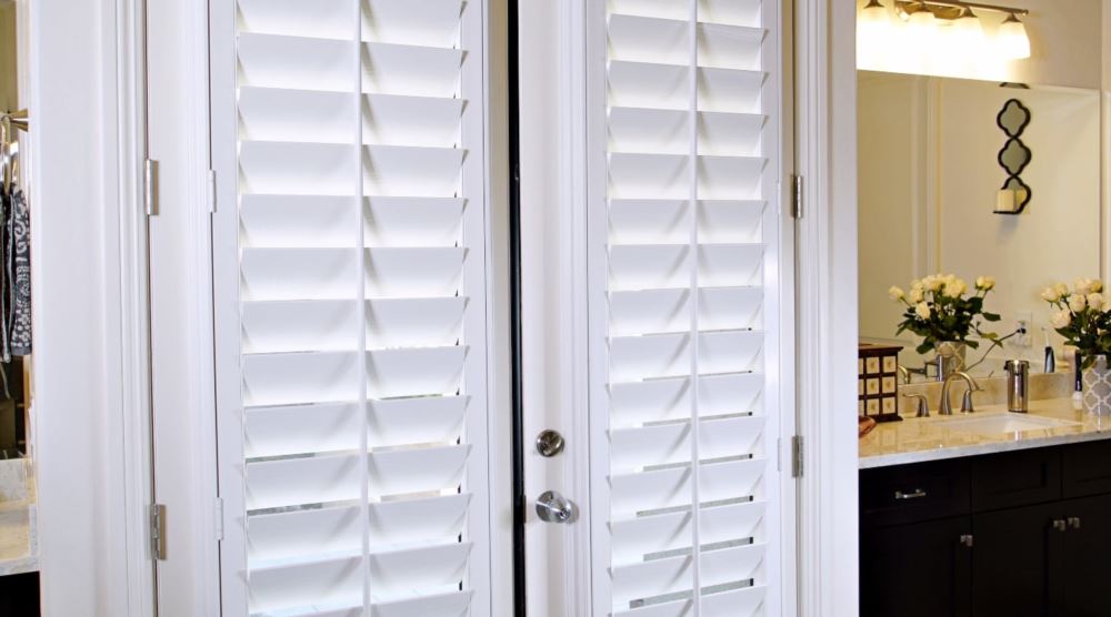 French door window treatments French doors with plantation shutters