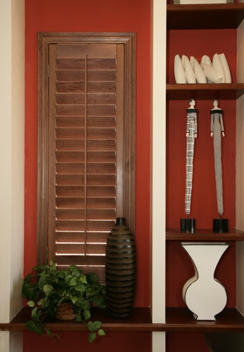 San Antonio wood shutter shelving